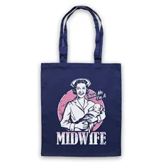 Trust Me I'm A Midwife Tote Bag, Navy Blue