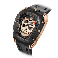 TSAR BOMBA Men's Automatic Watch Gold Stainless Steel Case Carbon Fiber Bezel Japanese Mechanical Skeleton Movement Luxury Sport Wristwatch Reactor TB8227 TSAR BOMBA Men's Automatic Watch Gold Stainless Steel Case Carbon Fiber Bezel Japanese Mechanical Skeleton Movement Luxury Sport Wristwatch Reactor TB8227