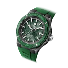 TSAR BOMBA Men's Carbon Fiber Automatic Watch Carbon Fiber Dial Green Electron Series Miyota Movement 10ATM Waterproof TSAR BOMBA Men's Carbon Fiber Automatic Watch Carbon Fiber Dial Green Electron Series Miyota Movement 10ATM Waterproof