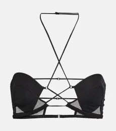 Tulle-trimmed wool bustier Tulle-trimmed wool bustier