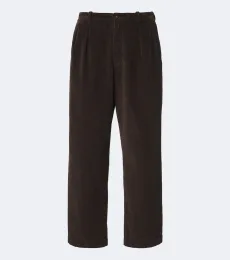 Tuxo pleated cotton corduroy wide-leg pants