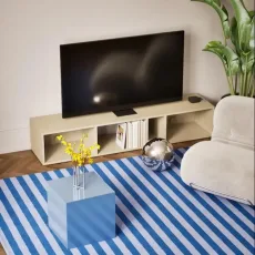 Tv Stand in Beige with Cable Management Tv Stand in Beige with Cable Management