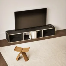 Tv Stand in Black with Cable Management Tv Stand in Black with Cable Management