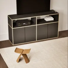 Tv Stand in Black with Doors and Bottom Storage Tv Stand in Black with Doors and Bottom Storage