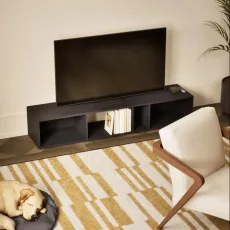 Tv Stand in Blue with Cable Management Tv Stand in Blue with Cable Management