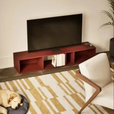 Tv Stand in Burgund with Cable Management
