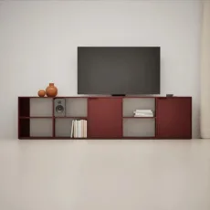 Tv Stand in Burgund with Doors and Cable Management Tv Stand in Burgund with Doors and Cable Management