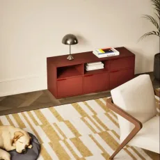 Tv Stand in Burgund with Drawers and Backpanels Tv Stand in Burgund with Drawers and Backpanels
