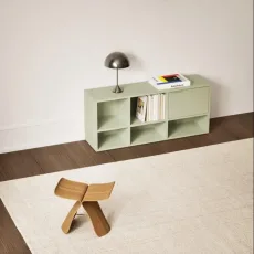 Tv Stand in Green with Doors and Backpanels