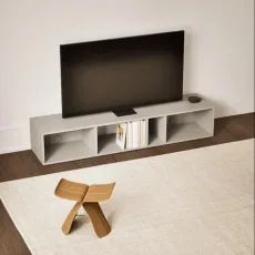 Tv Stand in Grey with Cable Management Tv Stand in Grey with Cable Management