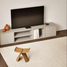Tv Stand in Grey with Doors and Backpanels