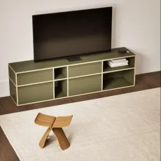 Tv Stand in Moss Green with Drawers and Cable Management Tv Stand in Moss Green with Drawers and Cable Management