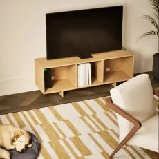 Tv Stand in Oak with Backpanels and Cable Management Tv Stand in Oak with Backpanels and Cable Management
