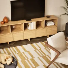 Tv Stand in Oak with Doors and Backpanels Tv Stand in Oak with Doors and Backpanels