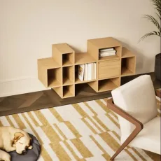 Tv Stand in Oak with Doors and Cable Management Tv Stand in Oak with Doors and Cable Management
