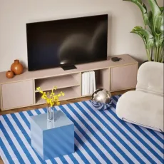 Tv Stand in Pink with Doors and Backpanels Tv Stand in Pink with Doors and Backpanels