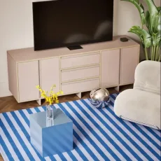 Tv Stand in Pink with Doors and Drawers Tv Stand in Pink with Doors and Drawers