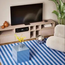 Tv Stand in Pink with Drawers and Cable Management Tv Stand in Pink with Drawers and Cable Management