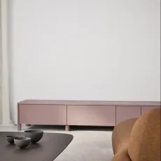 Tv Stand in Pink with External Drawers Tv Stand in Pink with External Drawers