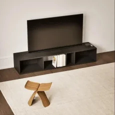 Tv Stand in Premium Black with Cable Management Tv Stand in Premium Black with Cable Management