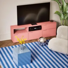 Tv Stand in Reisinger Pink with Doors and Drawers Tv Stand in Reisinger Pink with Doors and Drawers