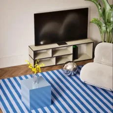 Tv Stand in Sand and Blue