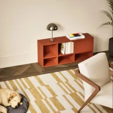 Tv Stand in Terracota with Doors and Backpanels