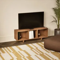 Tv Stand in Walnut with Backpanels and Cable Management Tv Stand in Walnut with Backpanels and Cable Management