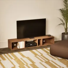 Tv Stand in Walnut with Cable Management