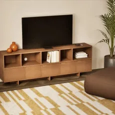 Tv Stand in Walnut with Doors and Backpanels Tv Stand in Walnut with Doors and Backpanels