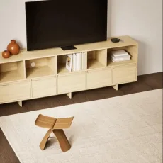 Tv Stand in White Oak with Doors and Backpanels Tv Stand in White Oak with Doors and Backpanels