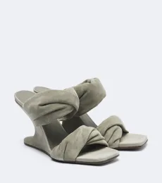 Twisted Cantilever suede wedge mules Twisted Cantilever suede wedge mules