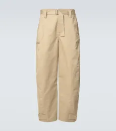 Twisted cotton and linen twill pants
