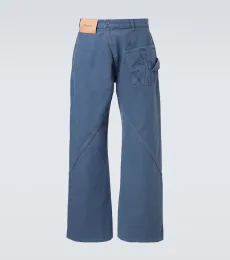 Twisted cotton canvas wide-leg pants Twisted cotton canvas wide-leg pants