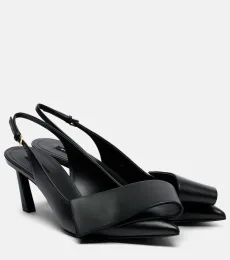 Twisted Ribbon leather slingback pumps Twisted Ribbon leather slingback pumps