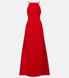 Ulla caped crepe and satin gown Ulla caped crepe and satin gown