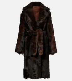 Uma shearling wrap coat