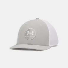 Under Armour Drive Mid Men's Stretch Fit Cap Titanium White SM Under Armour Drive Mid Men's Stretch Fit Cap Titanium White SM