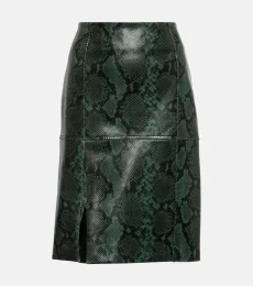 Urban Jungle snake-print leather midi skirt Urban Jungle snake-print leather midi skirt