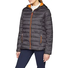 Urban Snowbird Men's Padded Hooded Jacket, Grey/Orange, L Urban Snowbird Men's Padded Hooded Jacket, Grey/Orange, L