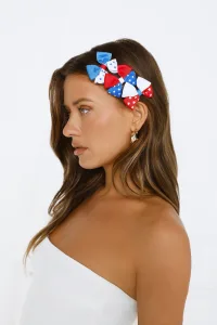 USA Bow Hair Clips 3pk Multi