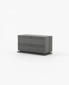 USO Set of Chest of Drawers Grey Eucalyptus Veneer Matte USO Set of Chest of Drawers Grey Eucalyptus Veneer Matte