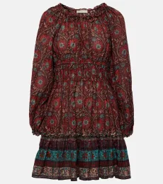 Val floral puff-sleeve minidress Val floral puff-sleeve minidress