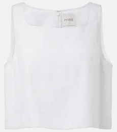 Val linen crop top