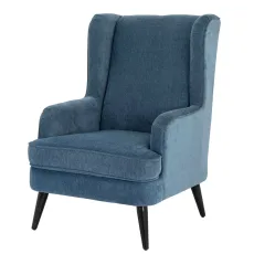 Vellis Blue Wingback Armchair Vellis Blue Wingback Armchair