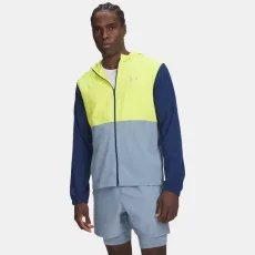 Velociti Men's Hooded Jacket Blackout Navy Flash Light Reflective L