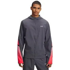 Velociti Storm Mens Hooded Jacket Castlerock / Racer Red / Reflective - Gray Velociti Storm Mens Hooded Jacket Castlerock / Racer Red / Reflective - Gray