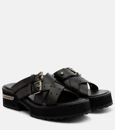 Venom leather platform mules Venom leather platform mules