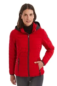 Ventoso Wmn Women's Quilted Jacket D Casual Functional Jacket in Down Look with Removable Hood, womens, Casual functional jacket in down look with zip-off hood, 35852-000, red, 38