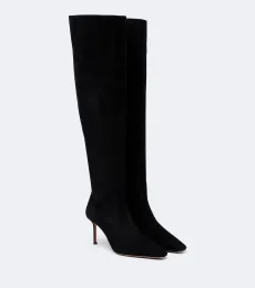 Vespera suede over-the-knee boots